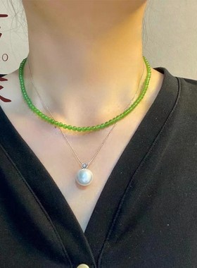 和田碧玉圆珠5MM手串女款