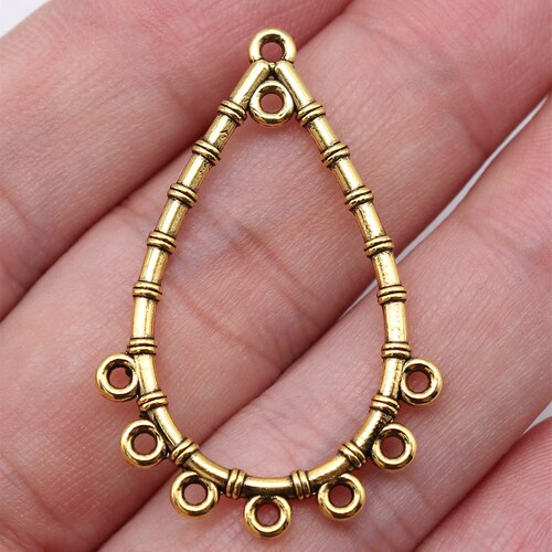 10个/包 39x26mm 多色 手工DIY 水滴耳环连接件配件 ABD-C15836