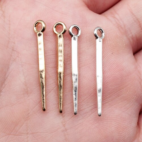 20个/包 29x2.5mm 多色锌合金材质 尖锥子吊坠 ABD-C16296