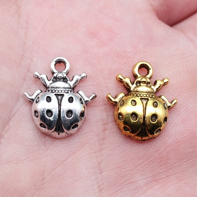 10个/包 16x14mm 多色锌合金材质 瓢虫吊坠 ABD-C12052