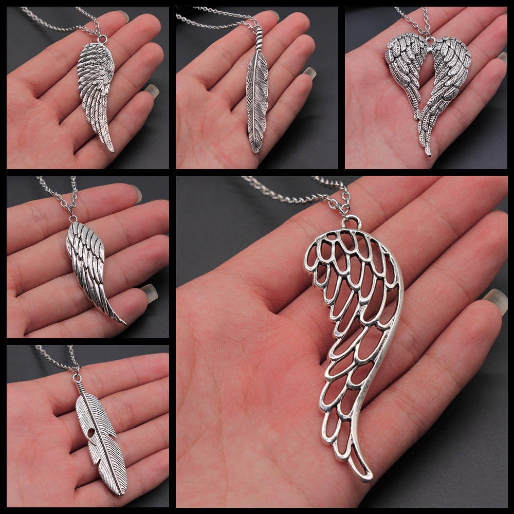 欧美流行 ins 网红 厂家直销 羽毛 翅膀 天使之翼 项链 毛衣链女