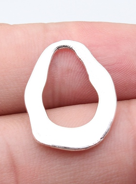 10个/包 18x24mm 古青铜色锌合金 不规则环形耳环挂坠 ABD-C11248