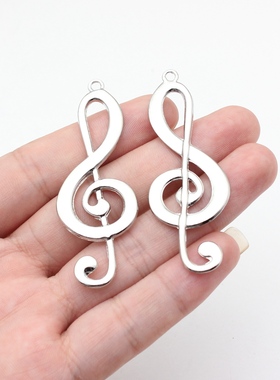 5个/包 61x22mm 多色 DIY饰品配件 大音符吊坠 ABD-C12775