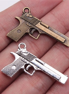 5个 45x20mm 多色锌合金材质 DIY饰品配件 手枪吊坠 ABD-C10887