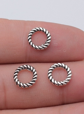 40个/包 9mm 古青铜色锌合金 DIY饰品配件 小圆环吊坠 ABD-C11747