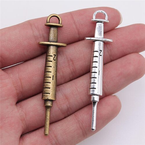 5个/包 15x62mm 多色饰品配件 注射器针筒吊坠 ABD-C11190