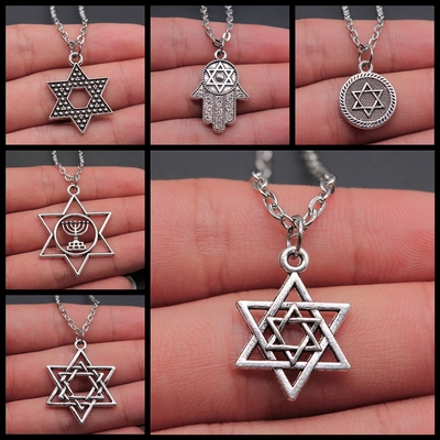 六芒星 六角星 大卫星 star of david 吊坠项链 厂家直销