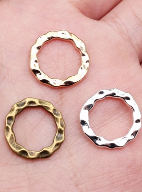 10个/包 17x17mm 多色DIY饰品配件水波纹圈吊坠 ABD-C14086