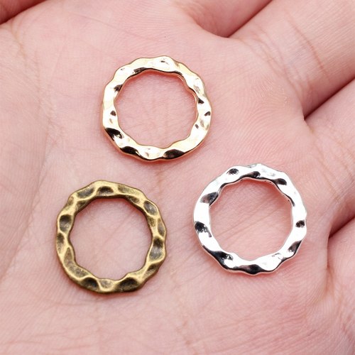 10个/包 17x17mm 多色DIY饰品配件水波纹圈吊坠 ABD-C14086
