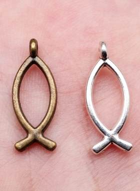 40个/包 20x8mm 多色锌合金材质 DIY饰品配件 鱼吊坠 ABD-C10400