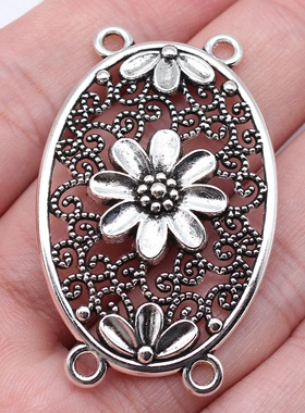 10个/包 45x28mm 多色 4孔花朵身体链腰链连接件 ABD-C16422