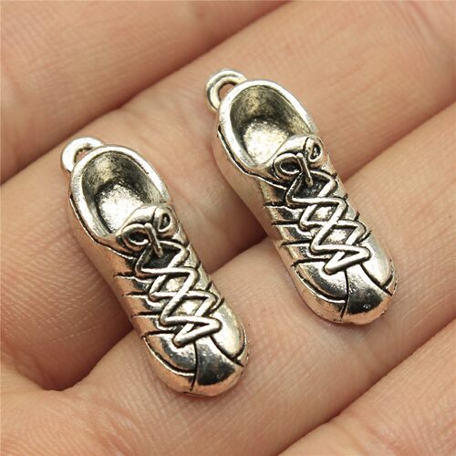 10个/包 27x9mm 古银色 DIY配件饰品手作 立体鞋子吊坠