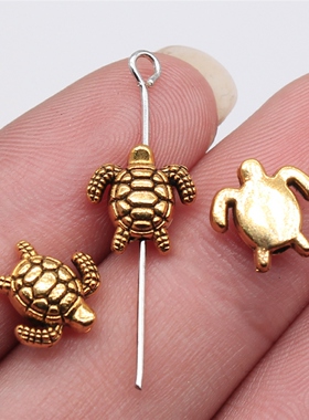 20个/包 10x10mm 多色锌合金材质 乌龟小孔珠 ABD-C14638