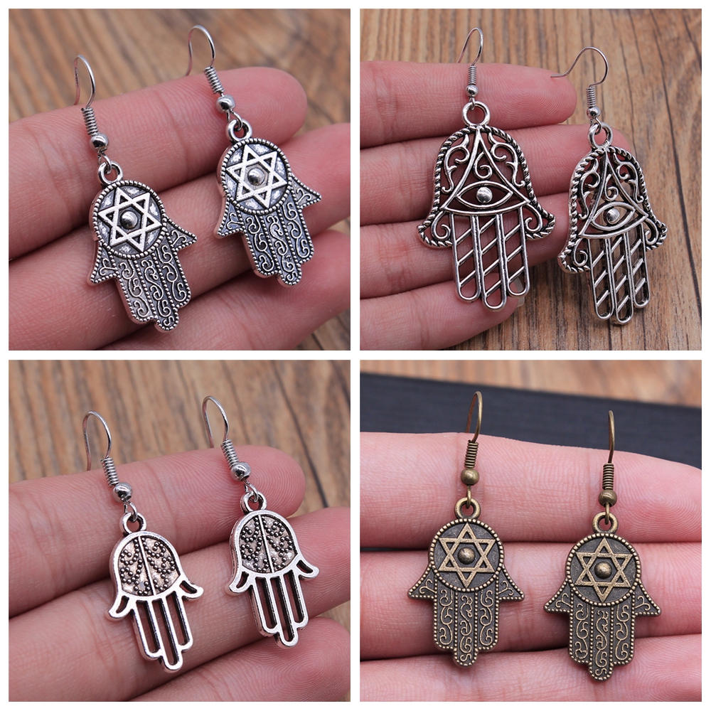 欧美复古风 简约汉莎手掌 Hamsa Hand 耳坠耳环 厂家直销
