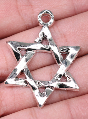 5个/包 45x38mm 多色 锌合金材质 六芒星吊坠 ABD-C14924