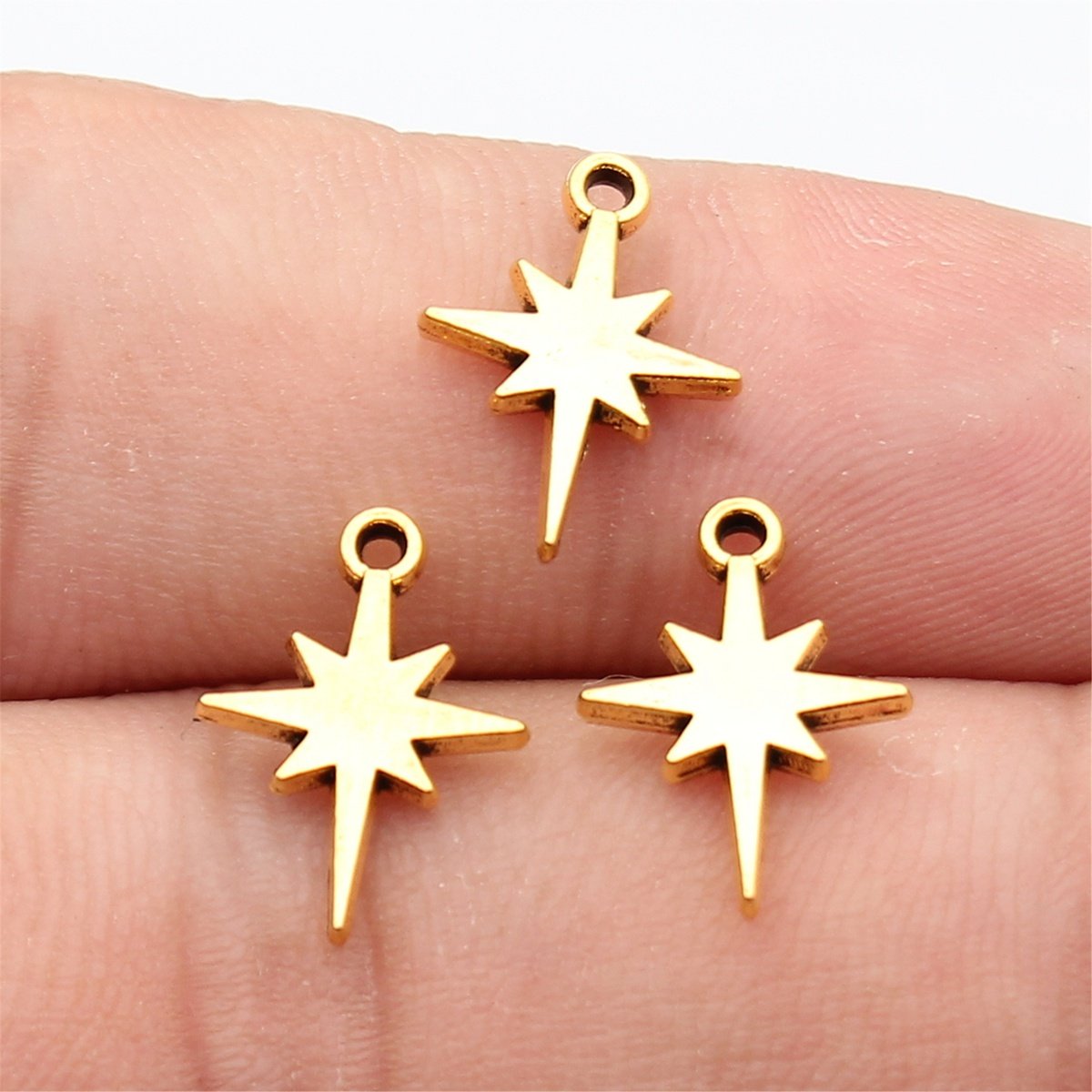 40个/包 15x11mm 多色 DIY饰品配件星芒星星吊坠