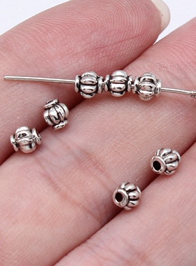 100个/包 4.5x4.5x4.3mm 多色 锌合金 小孔珠隔位珠 ABD-C16271