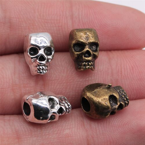10个/包 12x11mm 多色DIY饰品配件 串珠骷髅头珠子 ABD-C10882