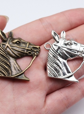 2个/包 37x36mm 多色锌合金材质 马头吊坠 ABD-C12609