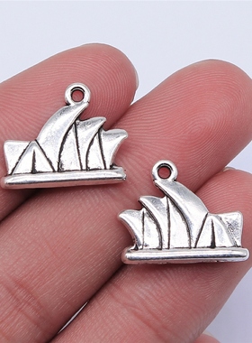 10个/包 18x15mm 古银色锌合金材质 悉尼歌剧院吊坠 ABD-C14479