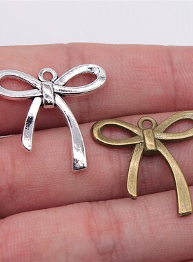 10个/包 25x24mm 多色DIY饰品配件蝴蝶结吊坠 ABD-C10062