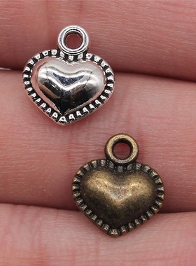 10个/包 13x11mm 多色DIY饰品配件 桃心吊坠 ABD-C10271