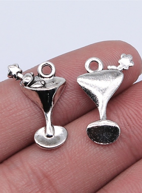 10个/包 20x12mm 古银色锌合金材质 果汁吊坠 ABD-C14303