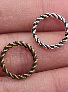 20个/包 15x15mm 多色麻花圈 圈圈 圆环吊坠 ABD-C11107