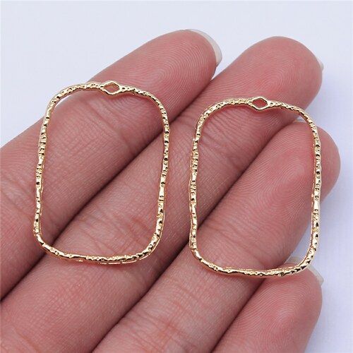 5个/包 33x23mm KC金色锌合金 手作配件 几何吊坠 ABD-C14705