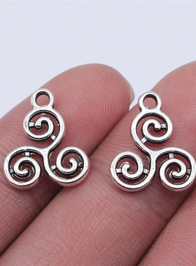 20个/包 16x13mm 古银色 配件 DIY手作配件 漩涡吊坠 ABD-C14512