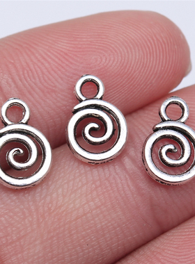 40个/包 11x8mm 古银色锌合金 DIY饰品配件 漩涡吊坠 ABD-C11861