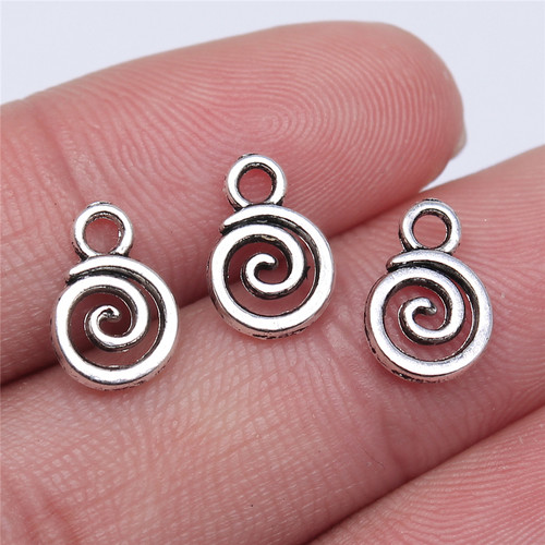 40个/包 11x8mm 古银色锌合金 DIY饰品配件 漩涡吊坠 ABD-C11861