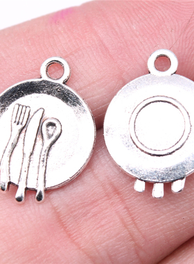 10个/包 15mm 多色锌合金材质 DIY饰品配件餐具吊坠 ABD-C11330