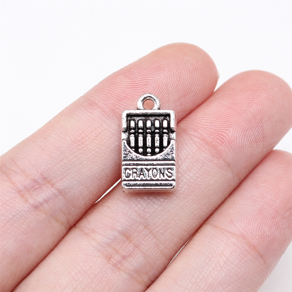 10个/包 17x9mm 古银色锌合金材质 蜡笔吊坠 ABD-C15788