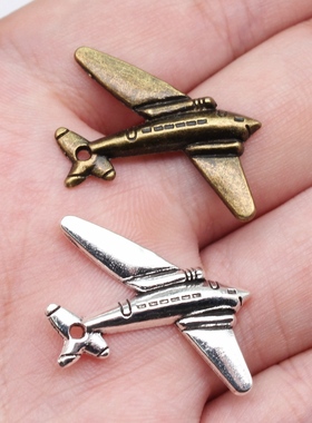 10个/包 25x31mm 多色DIY饰品配件飞机吊坠 ABD-C12161