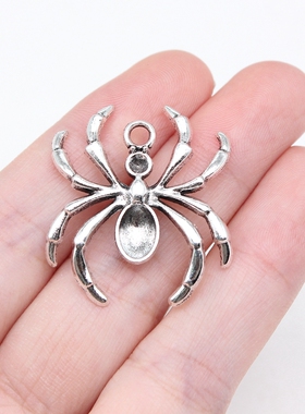 10个/包 31x28mm 古银色锌合金材质 蜘蛛吊坠 ABD-C15692