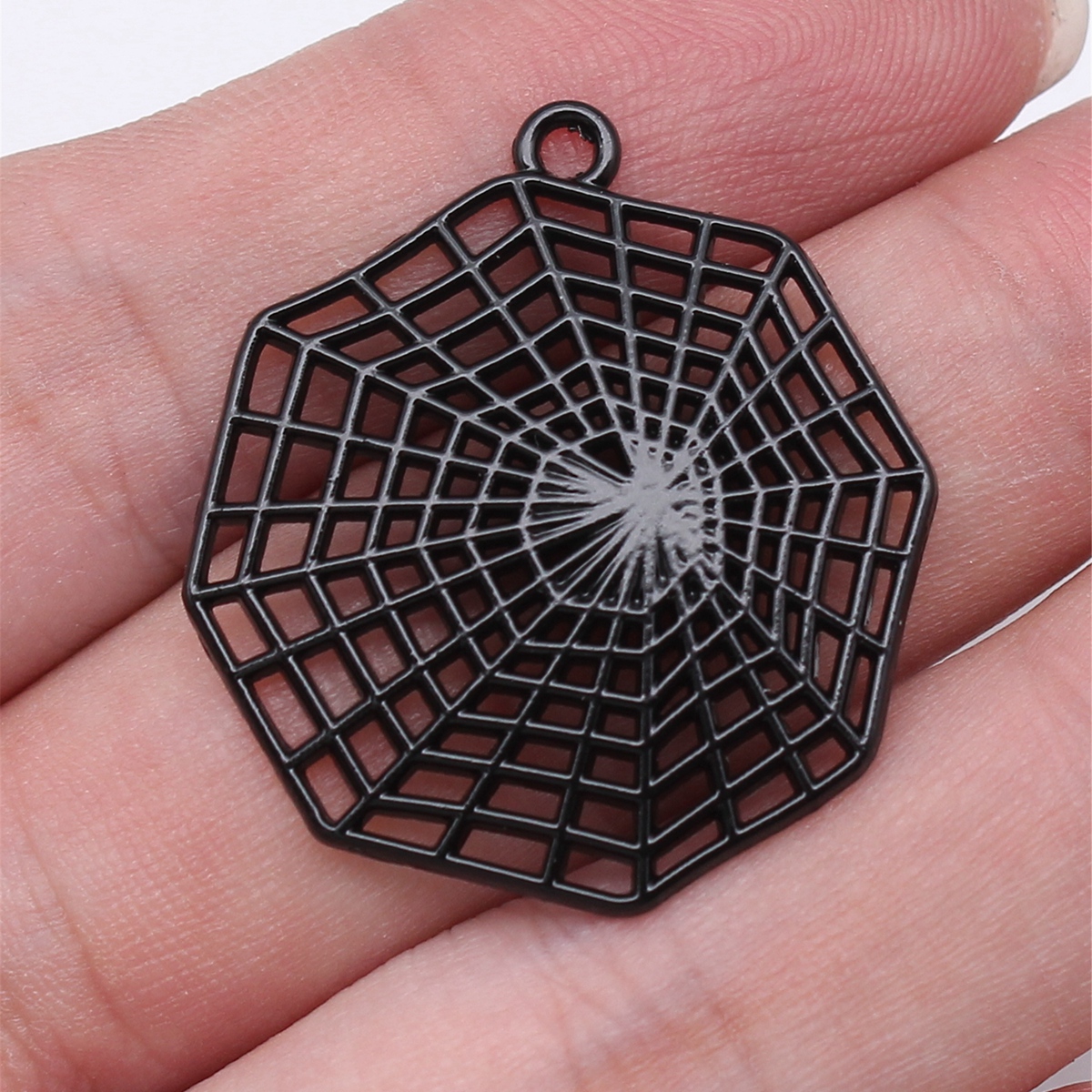 10个/包 31x28mm 多色 DIY饰品配件 蜘蛛网吊坠 ABD-C12778