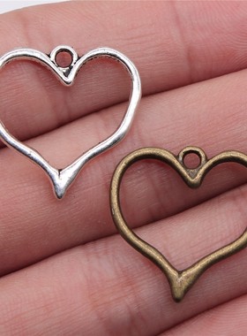 10个/包 23x23mm 多色DIY饰品配件 桃心吊坠 ABD-C10258