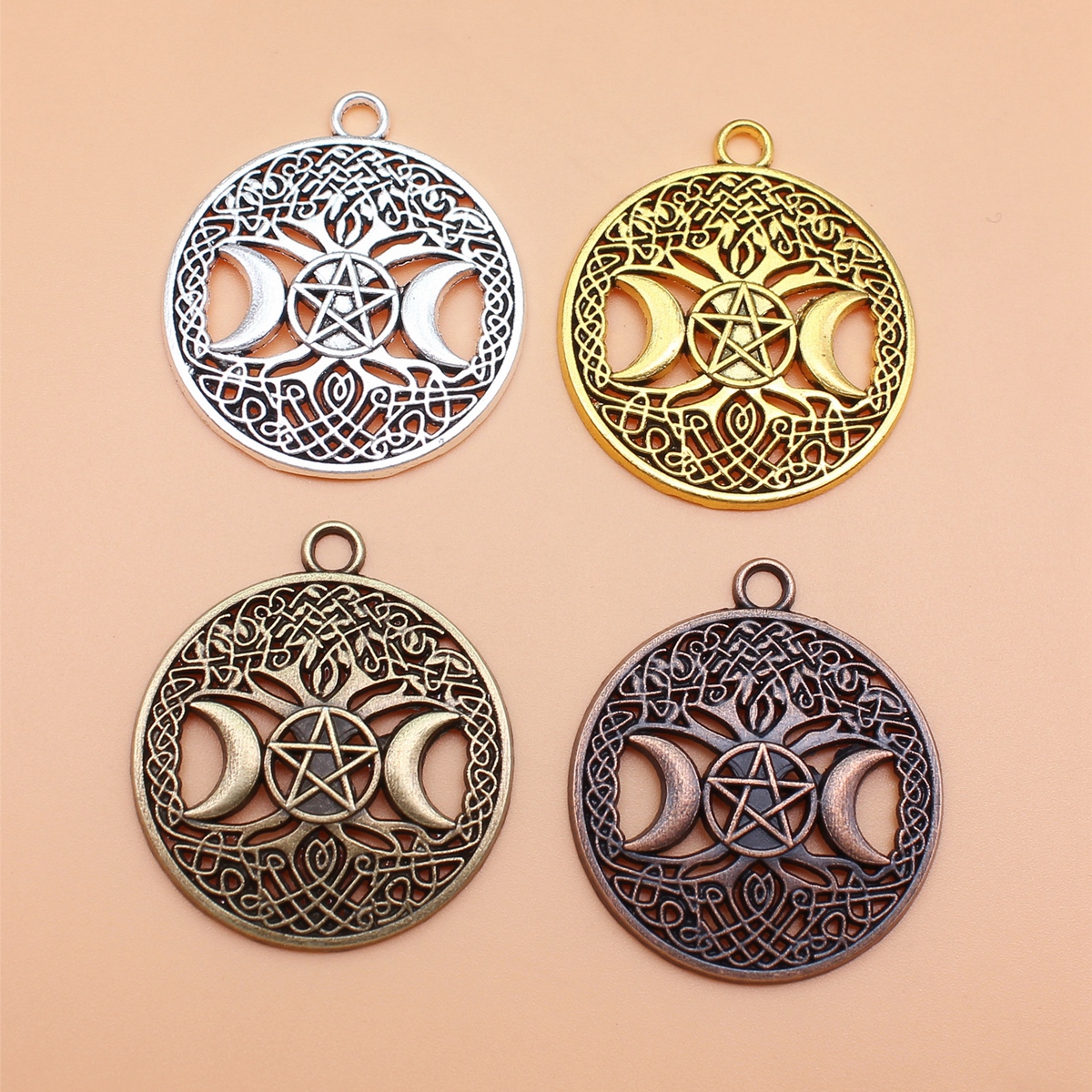 多色锌合金材质生命树吊坠