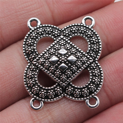 10个/包 26x31mm古银色锌合金 4孔身体链连接件 ABD-C13740