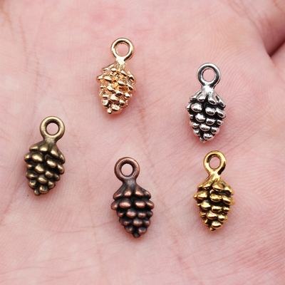20个/包 12x7x7mm 多色DIY饰品配件 松果吊坠 ABD-C10354