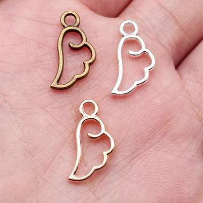 40个/包 18x9mm 多色锌合金材质 天使翅膀吊坠 ABD-C10223