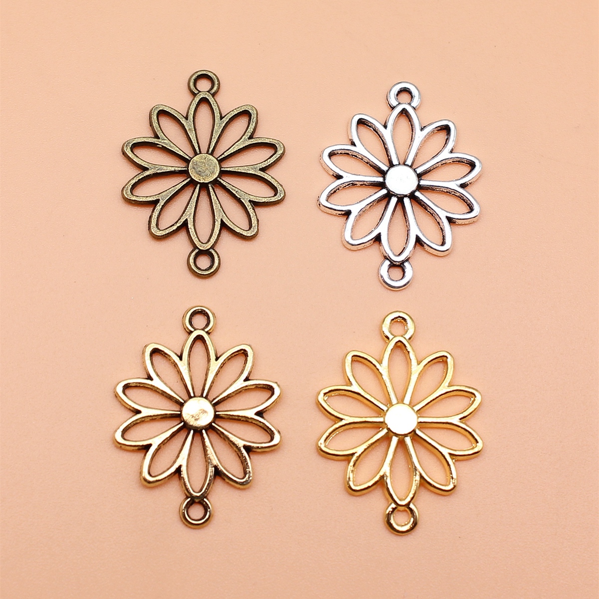 20个/包 25x19mm 多色DIY饰品配件花朵连接件 ABD-C10346