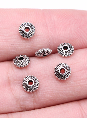 100个/包 6x6x2mm 多色 锌合金材质 小孔珠 ABD-C15061