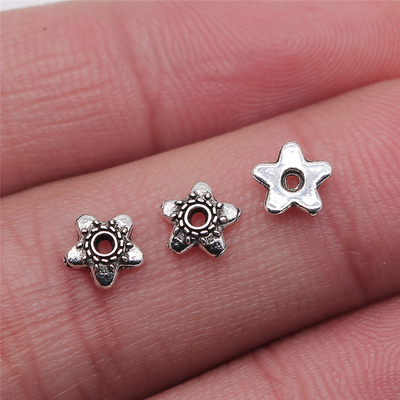 100个/包 6x6mm 多色锌合金 DIY饰品配件 花托其他 ABD-C13747