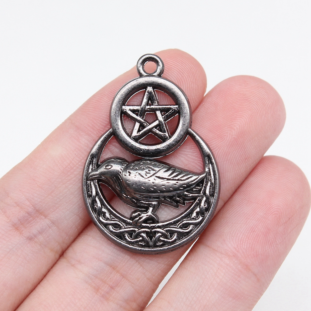 5个/包 34x24mm 多色DIY饰品配件五角星乌鸦吊坠 ABD-C15318