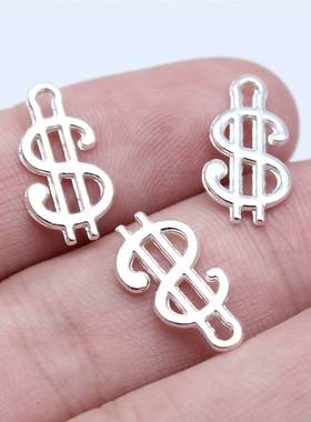 20个/包 9x17mm 多色DIY饰品配件美金符号吊坠 ABD-C13309