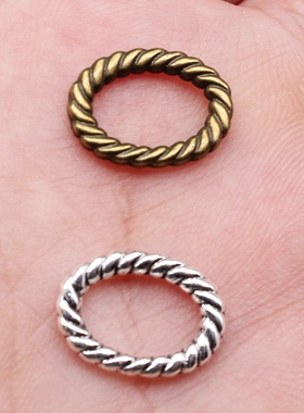 20个/包 15x11mm 多色DIY饰品配件 椭圆绳圈吊坠 ABD-C10188