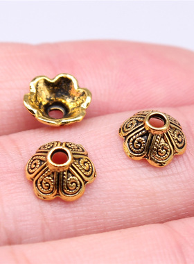 50个/包 9x9x4mm 多色锌合金材质 DIY饰品配件花托 ABD-C14885