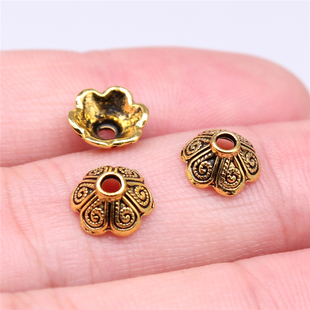 50个/包 9x9x4mm 多色锌合金材质 DIY饰品配件花托 ABD-C14885